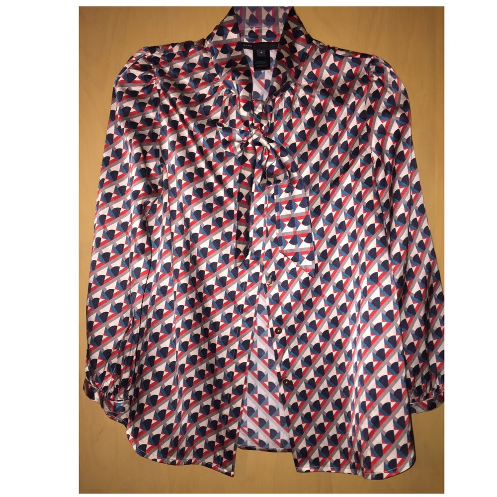 Marc Jacob Pussy Bow Silk Blouse, size 6 EUC